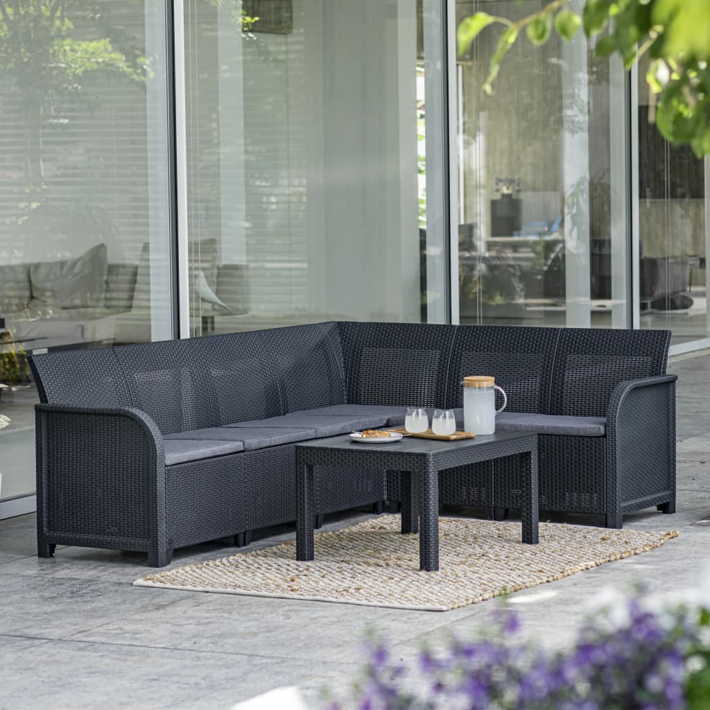 foto del prodotto keter divano angolare da giardino rosalie grafitecod mxl 95900