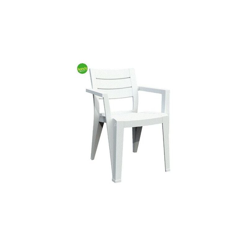 foto del prodotto keter poltrona sedia in resina da giardino effetto legno julie colore bianco