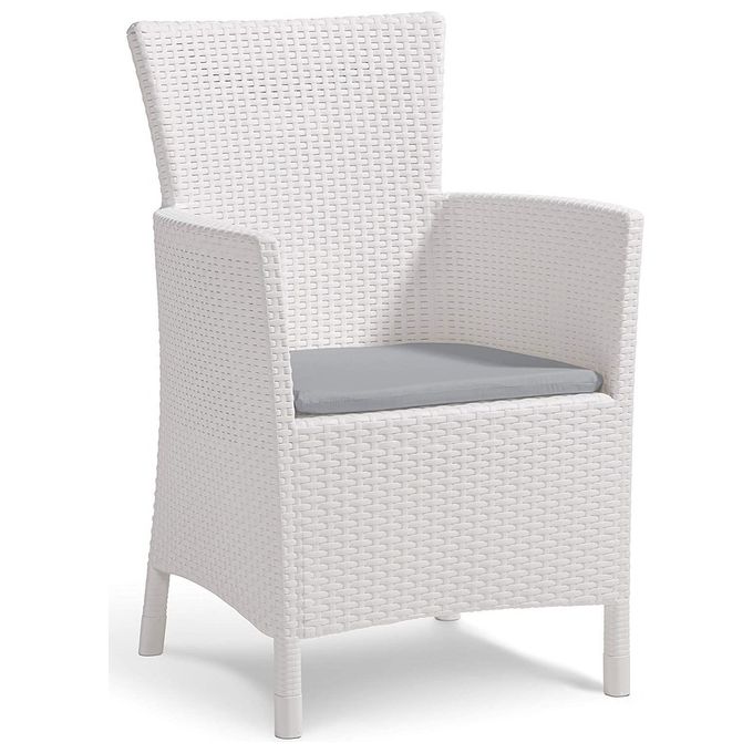 foto del prodotto keter poltrona yowa bianca con cuscino 62 x 60 x 89