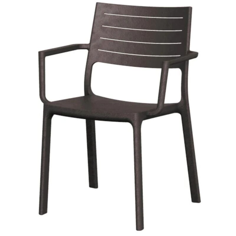 foto del prodotto keter sedia da esterno metaline in polipropilene effetto metallo colore bronzo, 60x53x81 cm