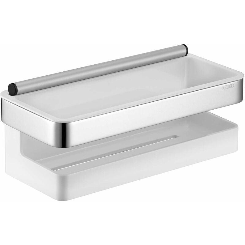 foto del prodotto keuco collection moll mensola con tergivetri, lunghezza 24 cm, bianco cromo 12759010000