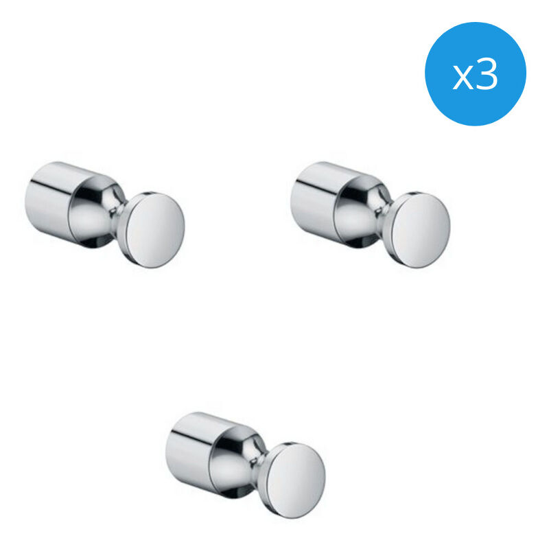 foto del prodotto keuco elegance set di 3 ganci in metallo, montaggio a parete, cromo 11614010000 set3 