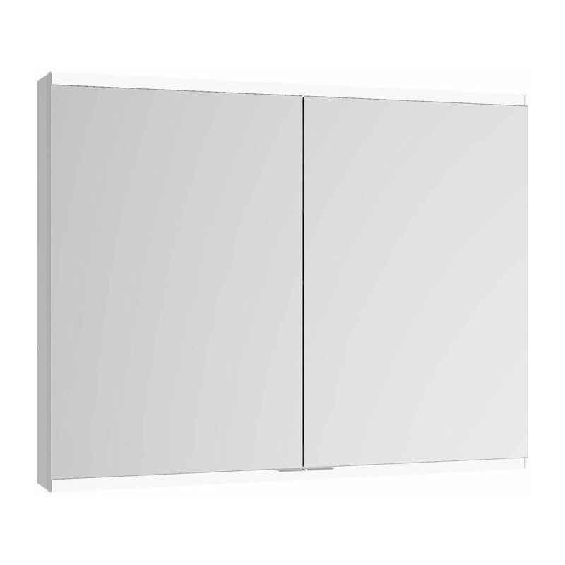 foto del prodotto keuco mobile a specchio royal modular 2.0 800x700x120mm anodizzato argento da incasso, 1 presa e usb