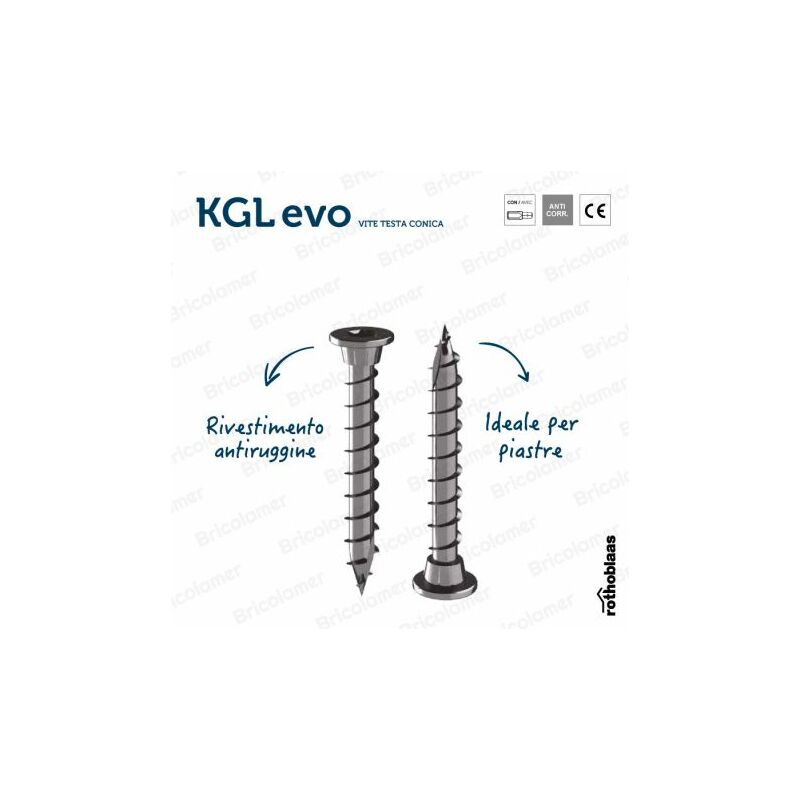foto del prodotto kgl evo 8x60 mm vite con testa troncoconica con rivestimento c4 evo