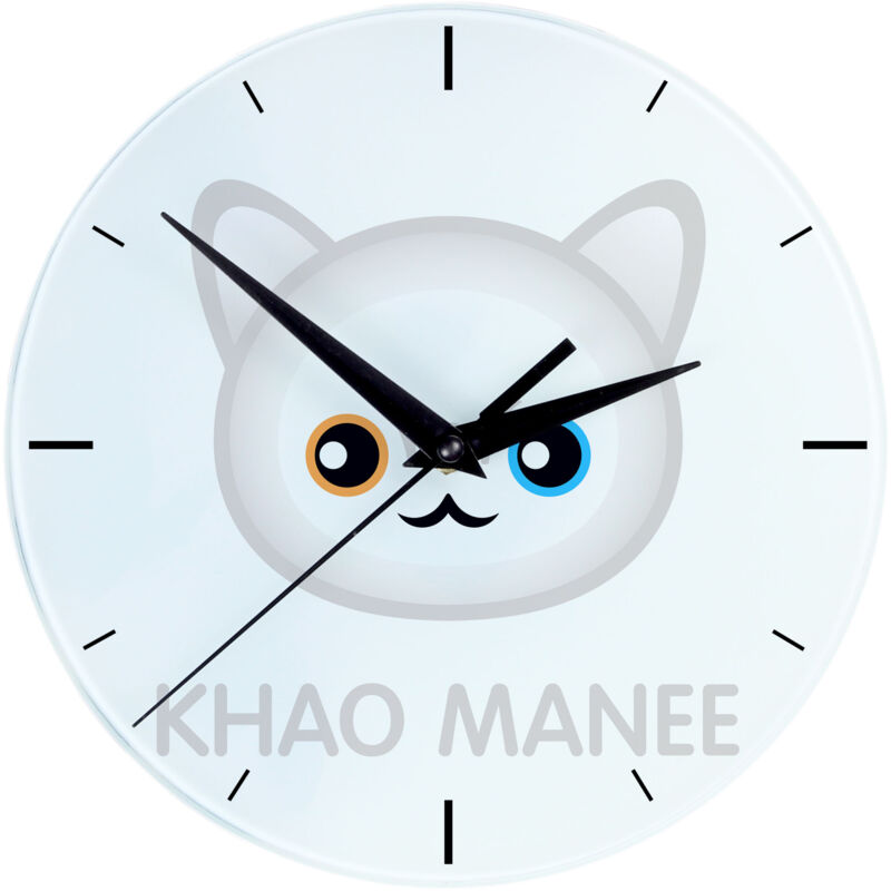foto del prodotto khao manee orologio in mdf con grafica e scritta di art dog