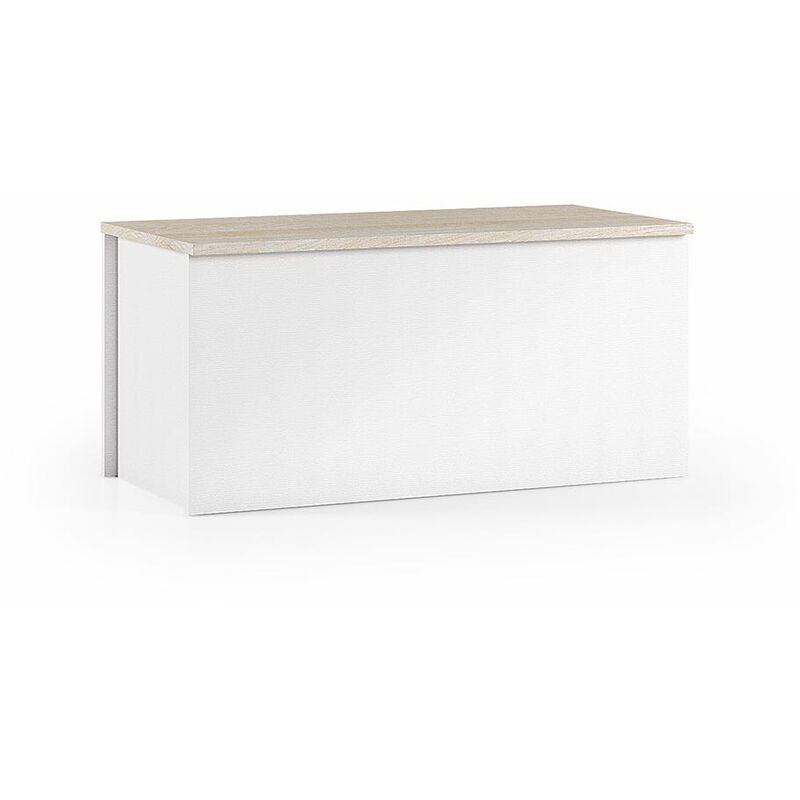 foto del prodotto kiamami valentina baule cassapanca con vano contenitore bianco e rovere