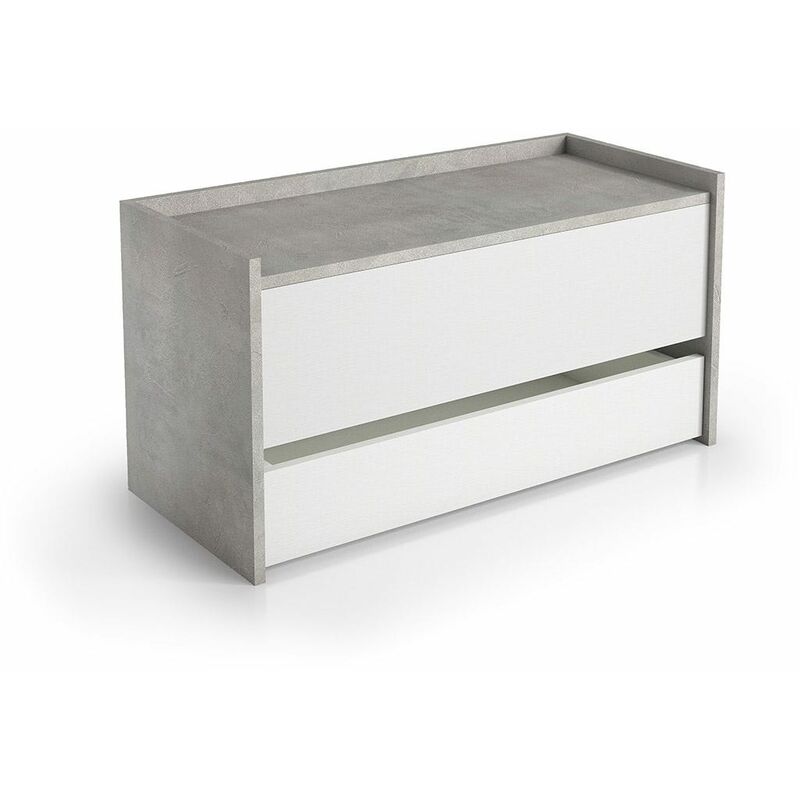 foto del prodotto kiamami valentina baule contenitore cemento con 1 cassetto bianco