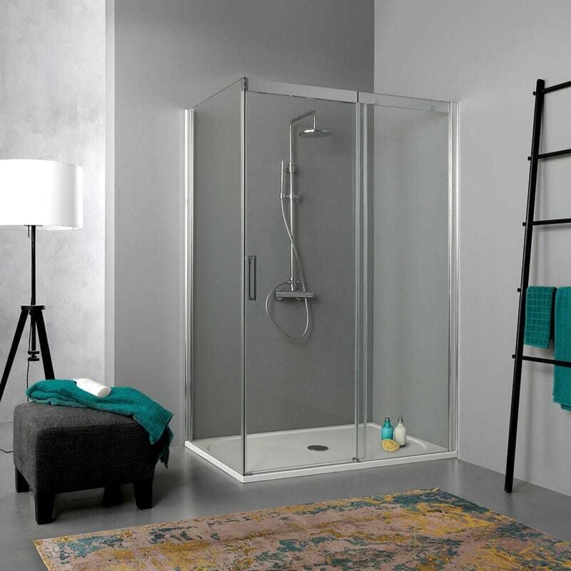 foto del prodotto kiamami valentina box per doccia 150x70 trasparente in cristallo da 6mm altezza 190 dream