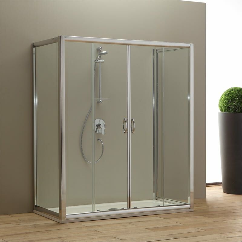 foto del prodotto kiamami valentina cabina doccia 170x80 cm giada per sostituzione vasca da bagno