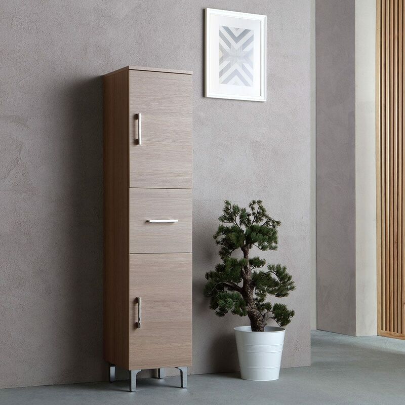 foto del prodotto kiamami valentina colonna bagno 150cm con piedini 2 ante e cassetto rimini