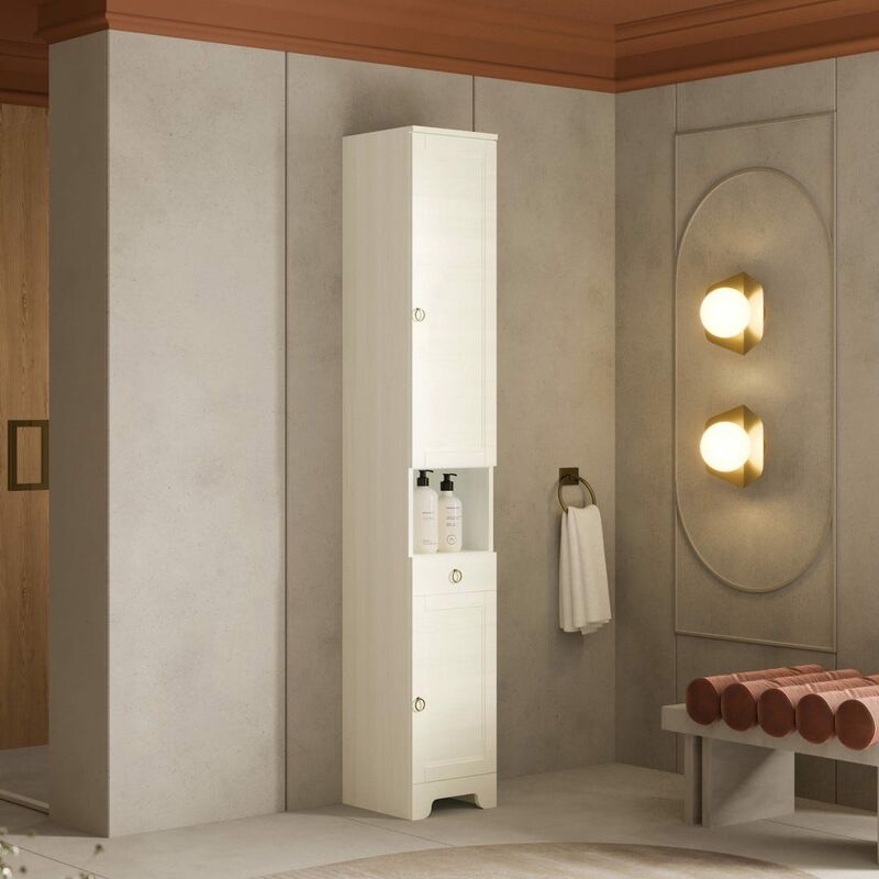 foto del prodotto kiamami valentina - colonna bagno h 186cm bianco decapato toscana