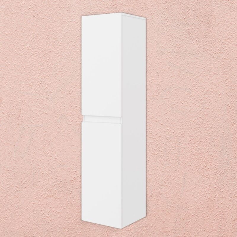 foto del prodotto kiamami valentina colonna bagno sospesa con 2 ante bianco lucido