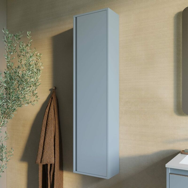 foto del prodotto kiamami valentina colonna multiuso sospesa h140 anta reversibile celeste opaco monaco