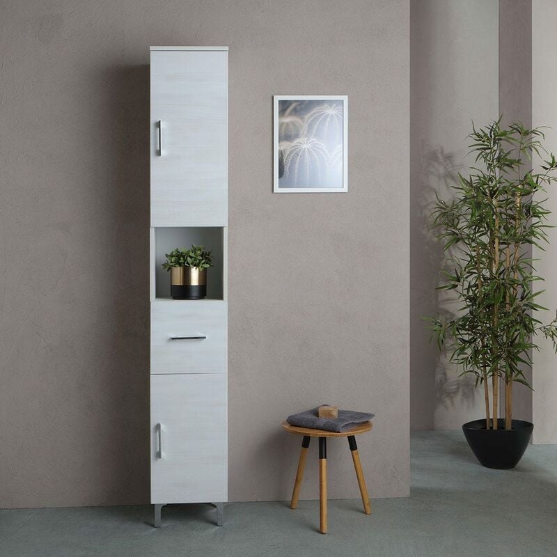 foto del prodotto kiamami valentina colonna per bagno a terra h 190cm quercia bianco rimini