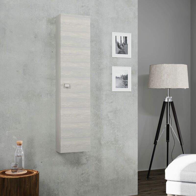 foto del prodotto kiamami valentina colonna un anta sospesa per bagno quercia grigio facile