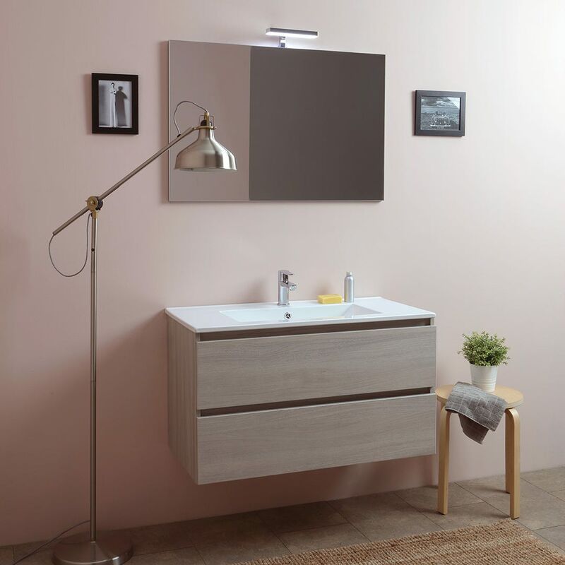 foto del prodotto kiamami valentina composizione bagno sospesa 90cm con cassetti olmo leone berlin