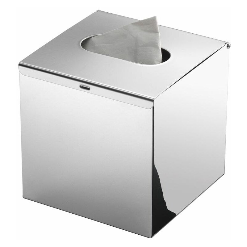 foto del prodotto kiamami valentina cubo porta salviette da bagno in acciaio inox cromato lucido