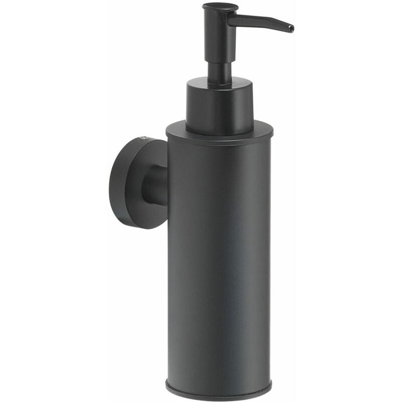 foto del prodotto kiamami valentina dispenser per sapone liquido rotondo 150ml nero opaco seal
