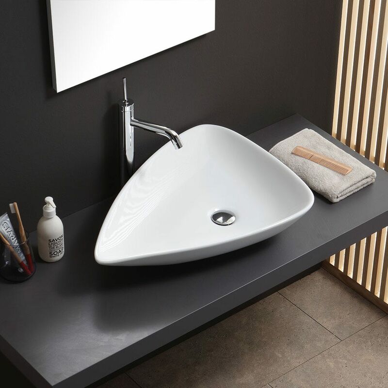 foto del prodotto kiamami valentina lavabo da appoggio forma a goccia in ceramica design moderno