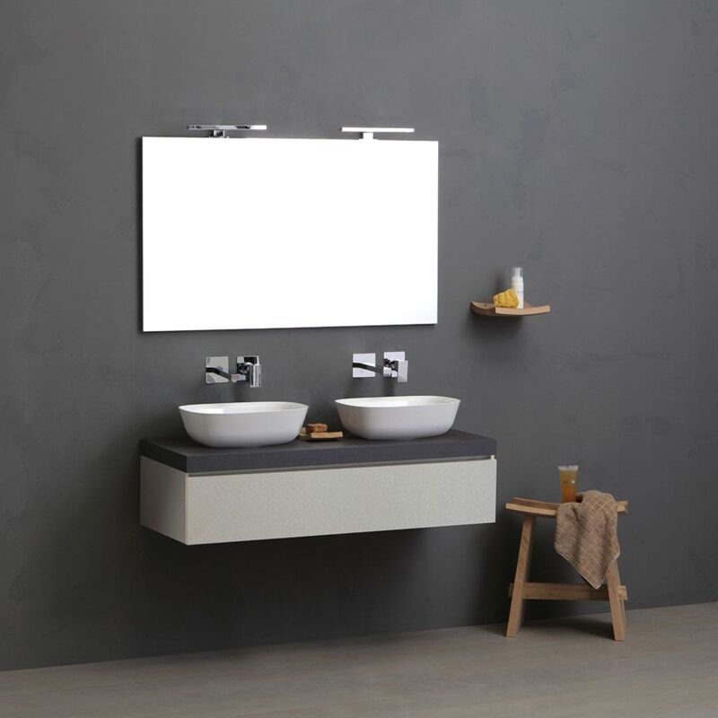 foto del prodotto kiamami valentina mobile bagno 120cm grigio perla con doppio lavabo d appoggio valentina