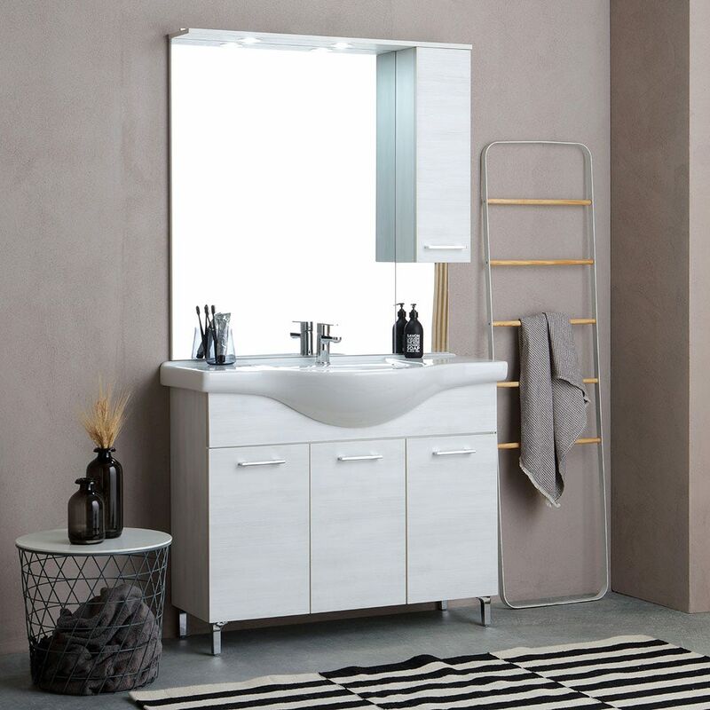foto del prodotto kiamami valentina mobile bagno a terra 105cm con 3 ante quercia bianco rimini