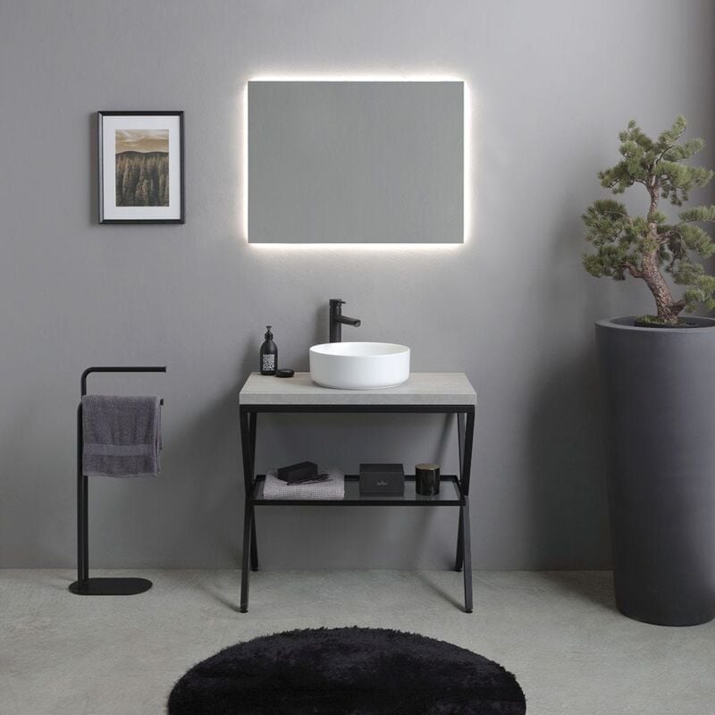 foto del prodotto kiamami valentina mobile bagno a terra 80cm con design industrial moderno manchester