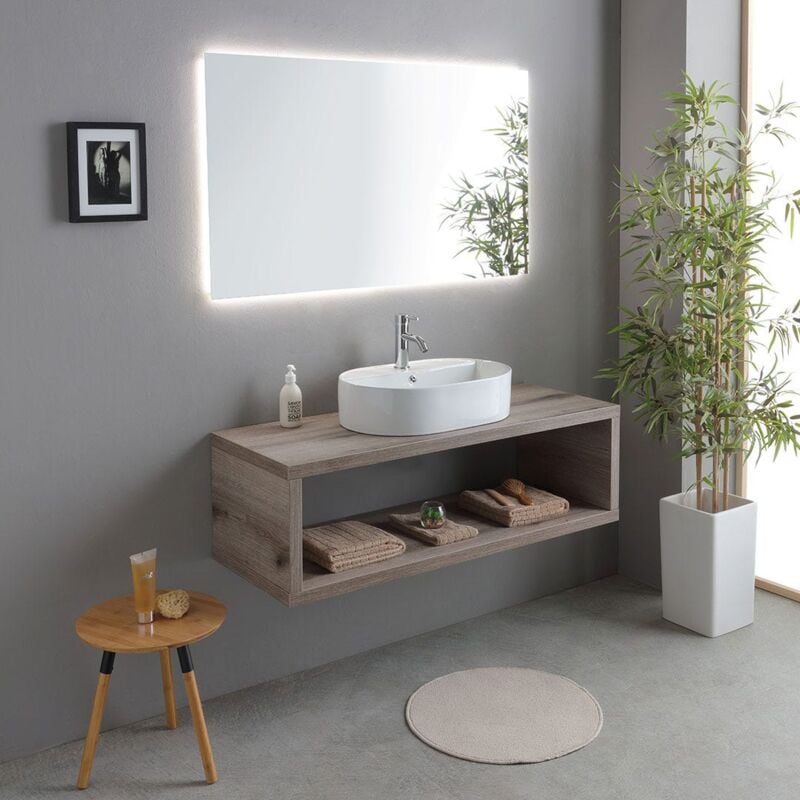 foto del prodotto kiamami valentina mobile bagno sospeso 120cm con lavabo ovale bianco kyoto