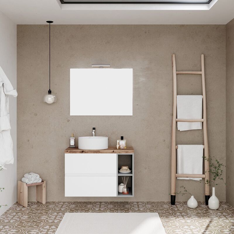 foto del prodotto kiamami valentina mobile bagno sospeso 80cm con 2 cassetti e vano a giorno nizza