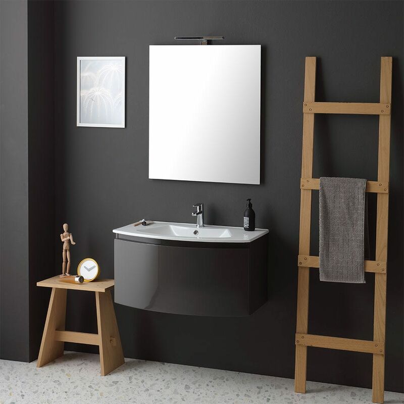 foto del prodotto kiamami valentina mobile bagno sospeso curvo cm 82 grigio antracite lucido riva