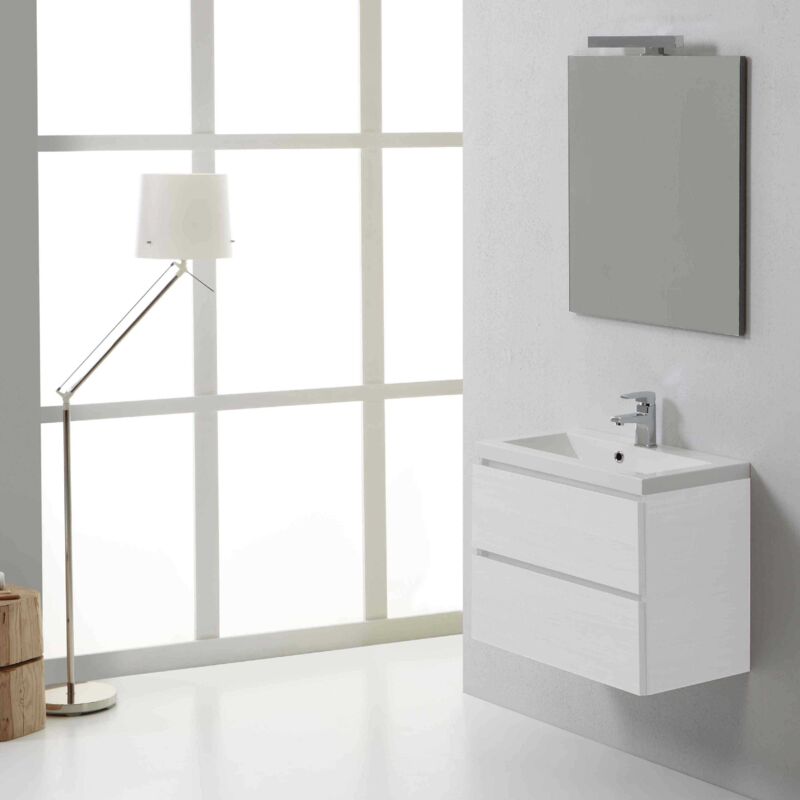 foto del prodotto kiamami valentina mobile bagno sospeso manhattan 60 cm con cassetti bianco foresta
