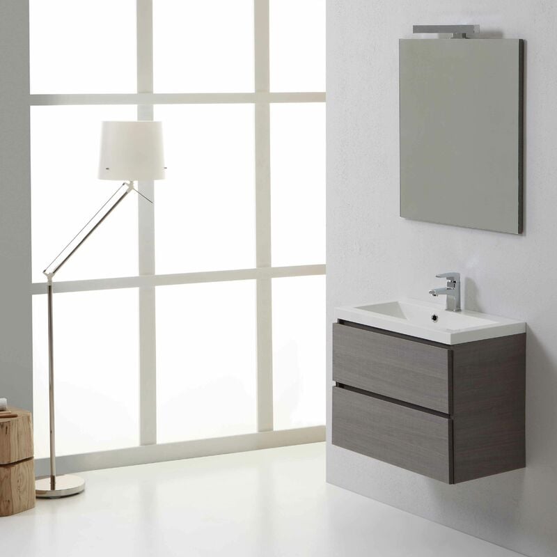 foto del prodotto kiamami valentina mobile bagno sospeso manhattan 60 cm con cassetti grigio