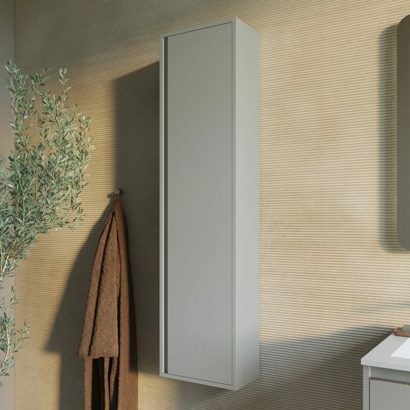 foto del prodotto kiamami valentina mobile colonna per bagno sospesa h140cm sabbia opaco monaco