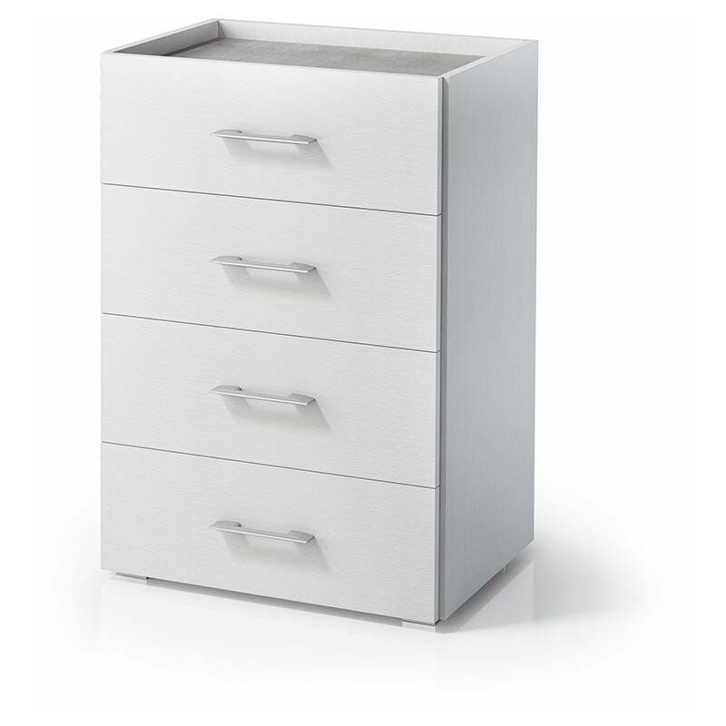 foto del prodotto kiamami valentina mobile con 4 cassetti bianco effetto legno per bagno