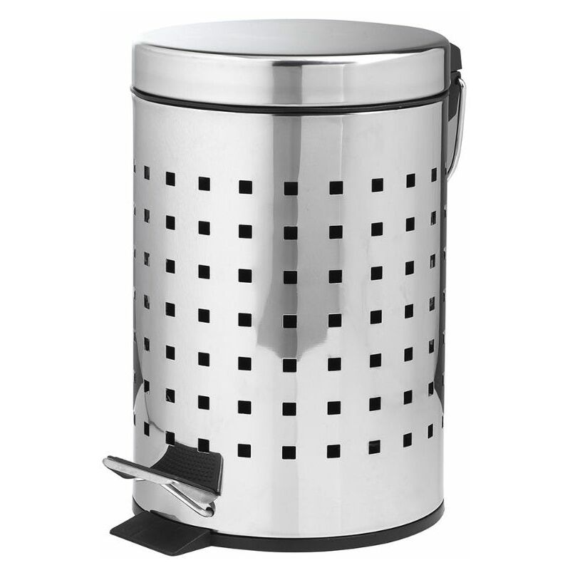 foto del prodotto kiamami valentina pattumiera bagno rotonda apertura a pedale da 3 litri acciaio inox