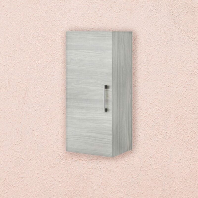 foto del prodotto kiamami valentina pensile bagno quercia grigio effetto legno 1 anta reversibile rimini