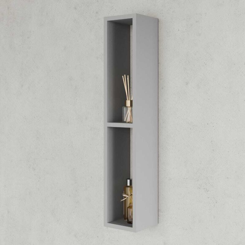 foto del prodotto kiamami valentina pensile per bagno h80 cm con due vani a giorno grigio