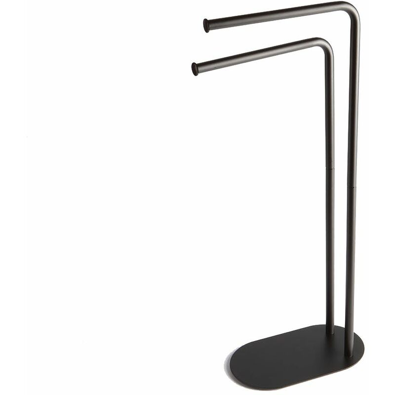 foto del prodotto kiamami valentina piantana con 2 bracci porta asciugamani di design nero opaco