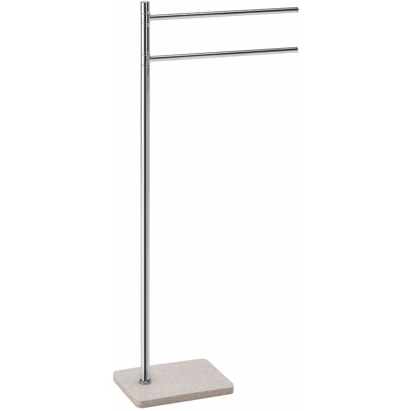 foto del prodotto kiamami valentina piantana porta asciugamano due bracci con base in resina beige re