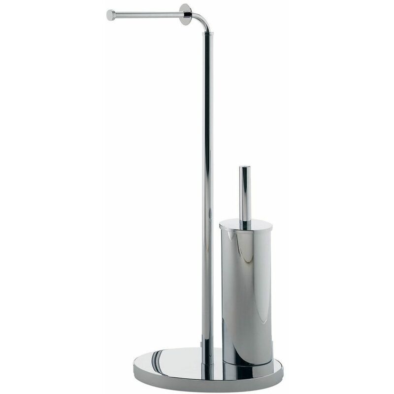 foto del prodotto kiamami valentina piantana porta rotolo e scopino in acciaio inox cromato mille