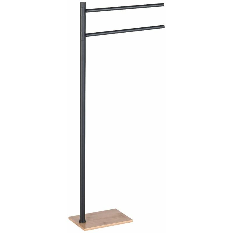 foto del prodotto kiamami valentina piantana porta salviette in acciaio nero e bambu silene