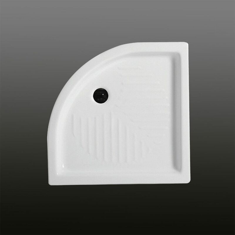foto del prodotto kiamami valentina piatto doccia 80 cm semicircolare in ceramica serie topazio