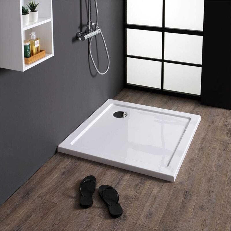 foto del prodotto kiamami valentina piatto doccia quadrato 90x90 cm sottile in acrilico e abs bianco alba