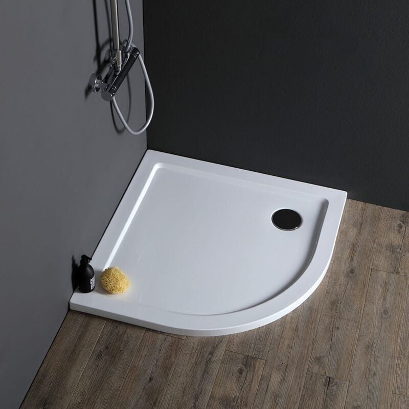 foto del prodotto kiamami valentina piatto doccia semicircolare 80 cm acrilico e abs bianco alba