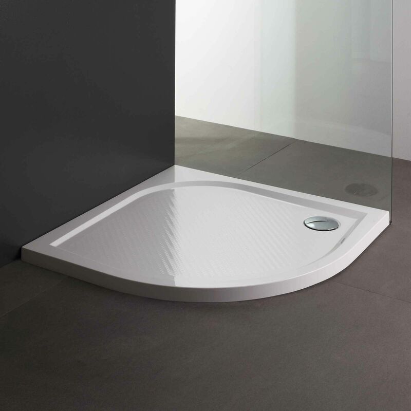 foto del prodotto kiamami valentina piatto doccia semicircolare 80 cm in resina sottile klio