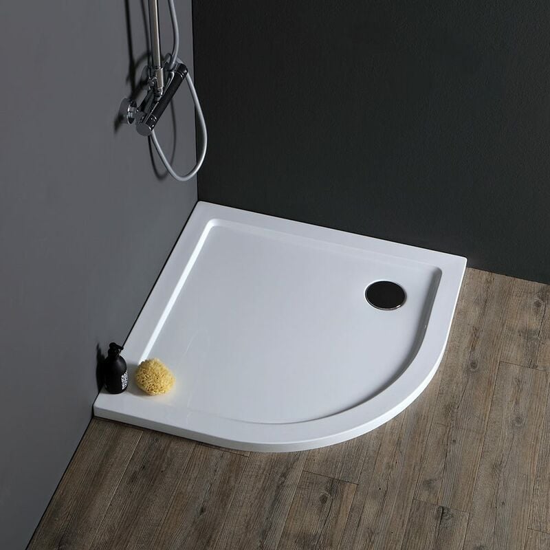 foto del prodotto kiamami valentina piatto doccia sottile semicircolare 90x90 cm acrilico alba