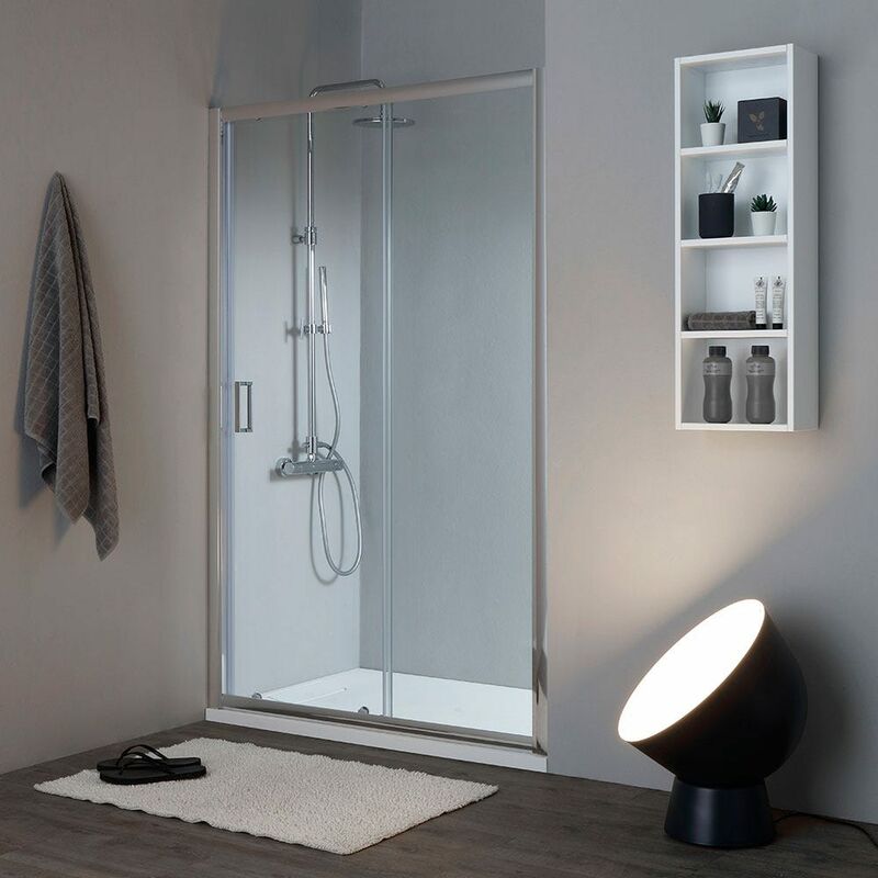 foto del prodotto kiamami valentina porta doccia nicchia 120 cm cristallo trasparente 6 mm new giada