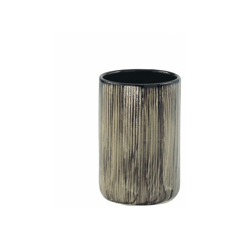 foto del prodotto kiamami valentina porta spazzolini da appoggio in ceramica nero con venature chiare nambino