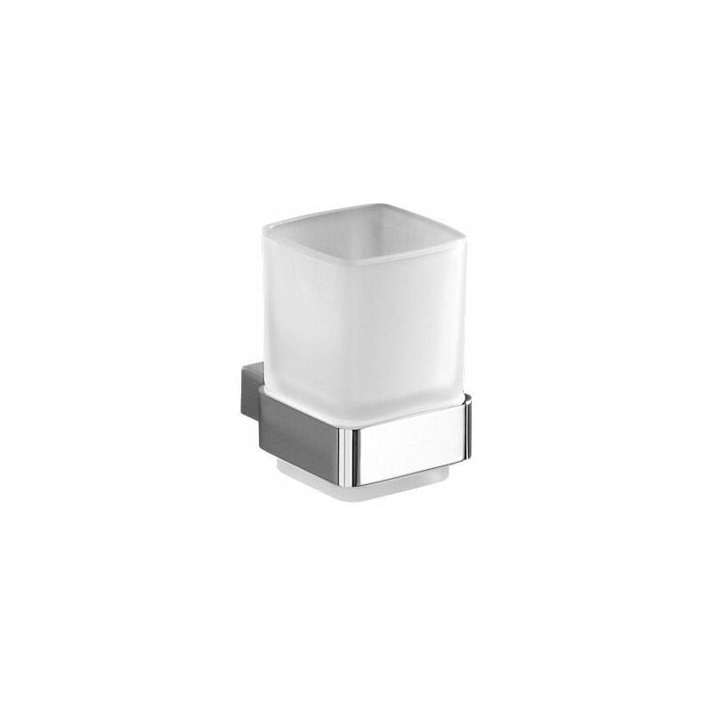 foto del prodotto kiamami valentina porta spazzolini moderno con bicchiere in vetro e ottone senator