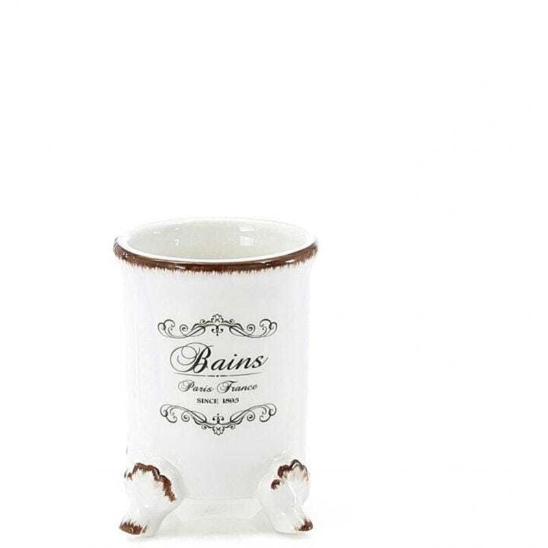 foto del prodotto kiamami valentina porta spazzolini shabby da appoggio in ceramica decorata amelia