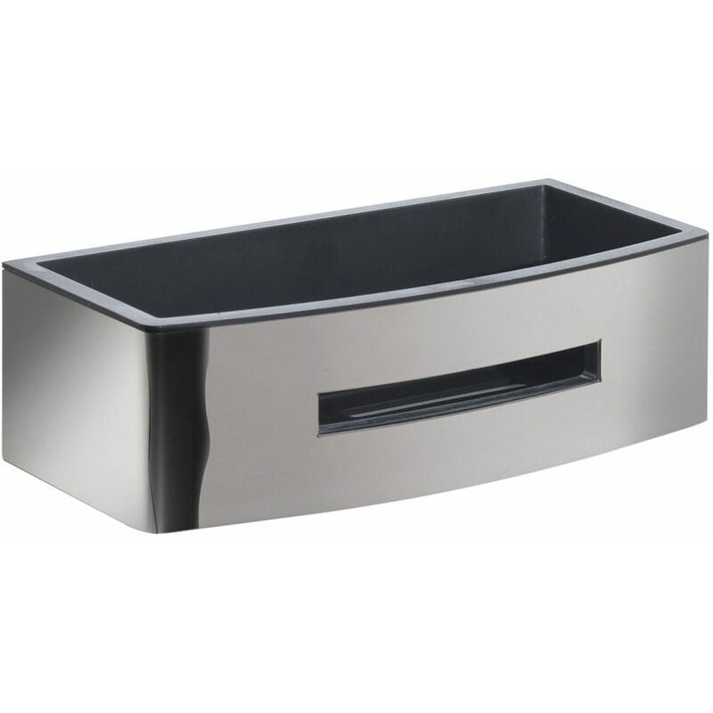 foto del prodotto kiamami valentina portaoggetti box doccia in acciaio cromato con inserto nero peonia